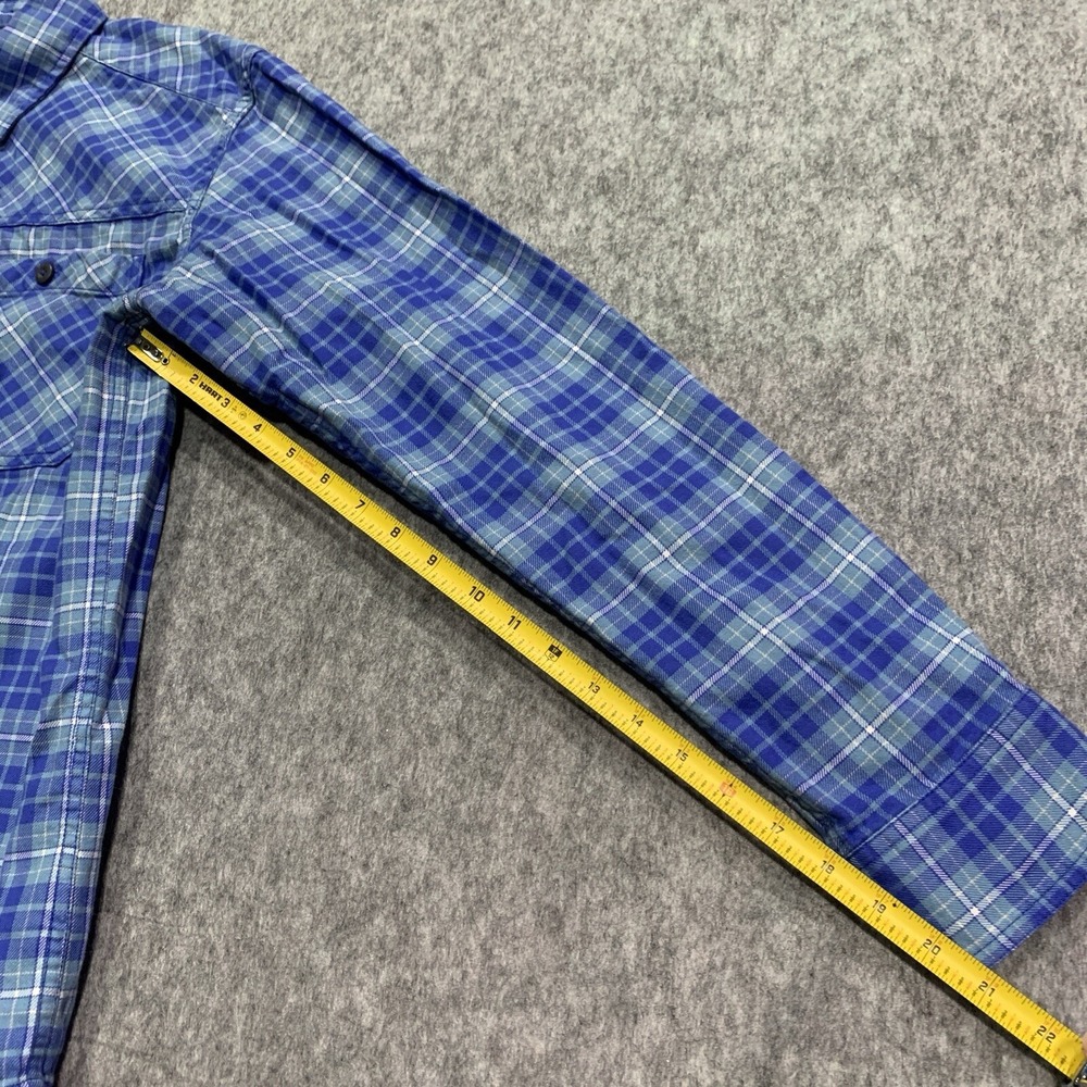 Stio Shirt Men's Blue Plaid Flannel Camping Outdoor Hiking Cotton (2237) -Size M - Picture 12 of 15